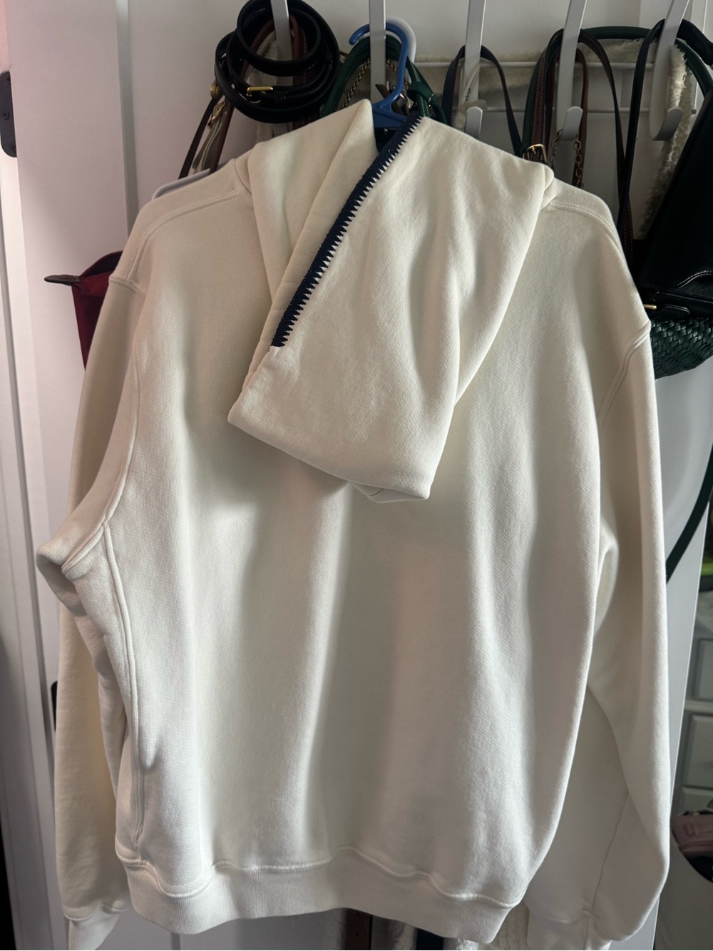 Madhappy Cream Crewneck Hoodie with Subtle Logo - Picture 2 of 2